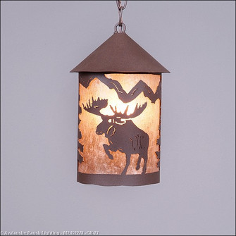 Cascade Lantern-Alaska Moose One Light Pendant in Rustic Brown (172|M24522AL-CH-27)