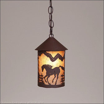 Cascade Lantern-Mountain Horse One Light Pendant in Rustic Brown (172|M24435AL-CH-27)