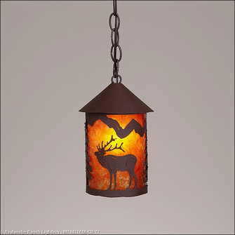 Cascade Lantern-Mountain Elk One Light Pendant in Rustic Brown (172|M24433AM-CH-27)