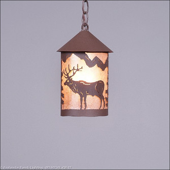 Cascade Lantern-Valley Elk One Light Pendant in Rustic Brown (172|M24423AL-CH-27)