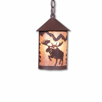 Cascade Lantern-Alaska Moose One Light Pendant in Rustic Brown (172|M24422AL-CH-27)