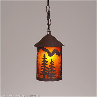 Cascade Lantern-Spruce Tree One Light Pendant in Rustic Brown (172|M24414AM-CH-27)