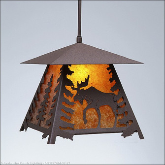 Smoky Mountain-Mountain Moose One Light Pendant in Rustic Brown (172|M23627AM-ST-27)