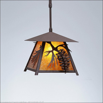 Smoky Mountain-Spruce Cone One Light Pendant in Rustic Brown (172|M23540AM-ST-27)