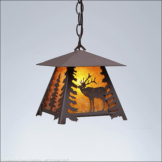 Smoky Mountain-Mountain Elk One Light Pendant in Rustic Brown (172|M23533AM-CH-27)