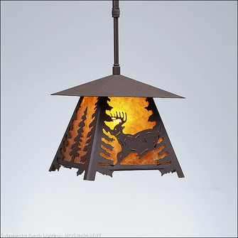 Smoky Mountain-Mountain Deer One Light Pendant in Rustic Brown (172|M23530AM-ST-27)