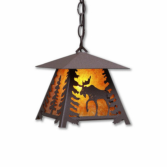 Smoky Mountain-Mountain Moose One Light Pendant in Rustic Brown (172|M23527AM-CH-27)