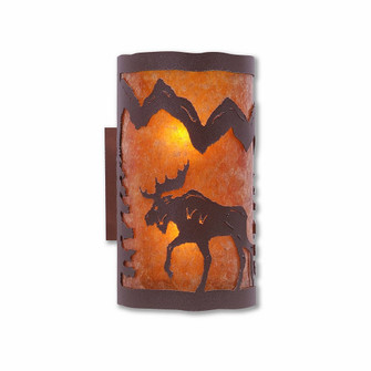 Kincaid-Mtn Moose Two Light Wall Sconce in Rustic Brown (172|M19127AM-27)
