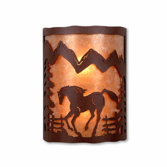 Cascade-Mountain Horse Two Light Wall Sconce in Rustic Brown (172|M13335AL-27)