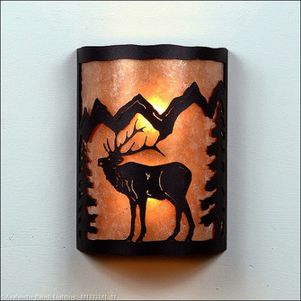 Cascade-Mountain Elk Black Iron Two Light Wall Sconce in Black Iron (172|M13333AL-97)