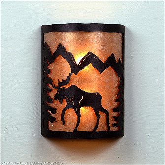 Cascade-Mountain Moose Black Iron Two Light Wall Sconce in Black Iron (172|M13327AL-97)