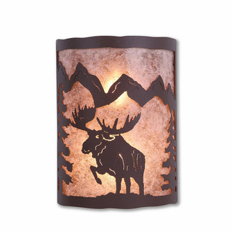 Cascade-Alaska Moose Two Light Wall Sconce in Rustic Brown (172|M13322AL-27)
