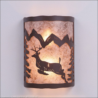 Cascade-Valley Deer Two Light Wall Sconce in Rustic Brown (172|M13321AL-27)