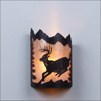 Cascade-Mountain Deer Black Iron One Light Wall Sconce in Black Iron (172|M13230AL-97)