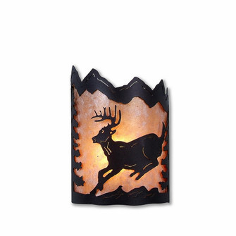 Cascade-Mountain Deer Black Iron One Light Wall Sconce in Black Iron (172|M13230AL-97)