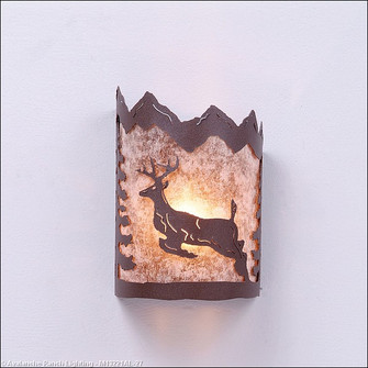 Cascade-Valley Deer One Light Wall Sconce in Rustic Brown (172|M13221AL-27)