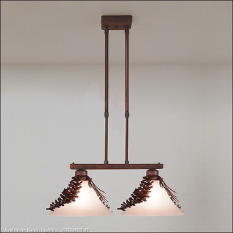 Cedarwood-Spruce Cone Two Light Island-Bar Light in Rust Patina (172|H43740CT-02)