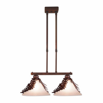 Cedarwood-Spruce Cone Two Light Island-Bar Light in Rust Patina (172|H43740CT-02)