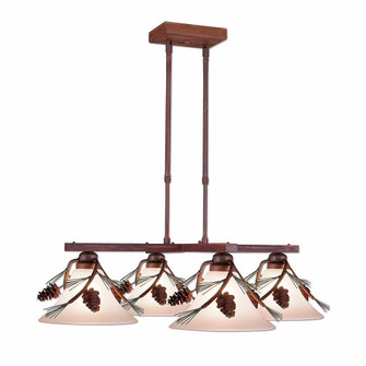 Cedarwood-Pine Cone Four Light Chandelier in Pine Tree Green-Rust Patina (172|H43420CT-04)