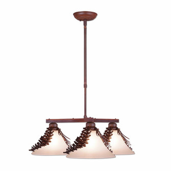 Cedarwood-Spruce Cone Three Light Chandelier in Rust Patina (172|H43340CT-02)
