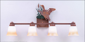 Parkshire-Loon Four Light Bath Vanity Light in Cedar Green/Rust Patina (172|H37464TT-03)