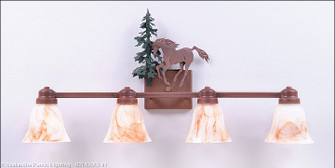 Parkshire-Mountain Horse Four Light Bath Vanity Light in Cedar Green/Rust Patina (172|H37435AS-03)
