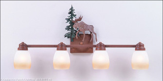 Parkshire-Mountain Moose Four Light Bath Vanity Light in Cedar Green/Rust Patina (172|H37427ET-03)
