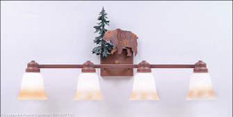 Parkshire-Bear Four Light Bath Vanity Light in Cedar Green/Rust Patina (172|H37426TT-03)