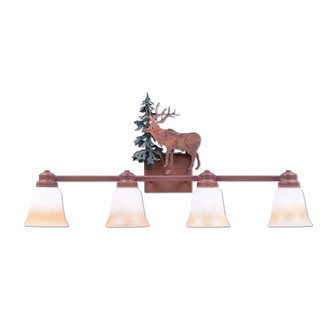 Parkshire-Valley Elk Four Light Bath Vanity Light in Cedar Green/Rust Patina (172|H37423TT-03)