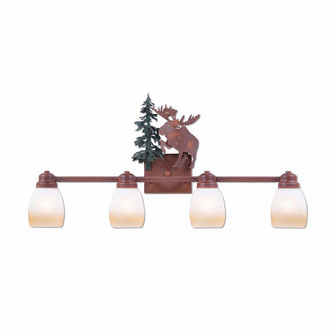 Parkshire-Alaska Moose Four Light Bath Vanity Light in Cedar Green/Rust Patina (172|H37422ET-03)