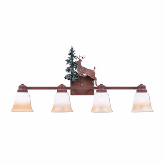 Parkshire-Valley Deer Four Light Bath Vanity Light in Cedar Green/Rust Patina (172|H37421TT-03)
