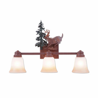 Parkshire-Mountain Deer Three Light Bath Vanity Light in Cedar Green/Rust Patina (172|H37330TT-03)