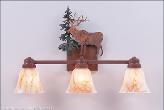 Parkshire-Valley Elk Three Light Bath Vanity Light in Cedar Green/Rust Patina (172|H37323AS-03)