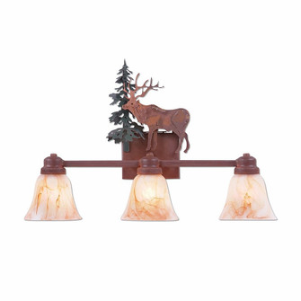 Parkshire-Valley Elk Three Light Bath Vanity Light in Cedar Green/Rust Patina (172|H37323AS-03)