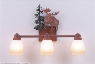 Parkshire-Alaska Moose Three Light Bath Vanity Light in Cedar Green/Rust Patina (172|H37322ET-03)