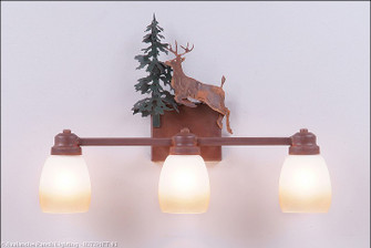 Parkshire-Valley Deer Three Light Bath Vanity Light in Cedar Green/Rust Patina (172|H37321ET-03)