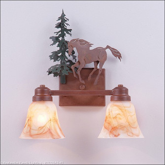 Parkshire-Mountain Horse Two Light Bath Vanity Light in Cedar Green/Rust Patina (172|H37235AS-03)