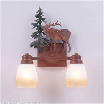 Parkshire-Mountain Elk Two Light Bath Vanity Light in Cedar Green/Rust Patina (172|H37233ET-03)