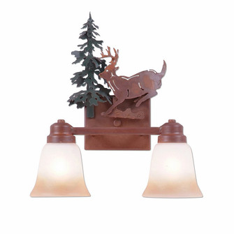Parkshire-Mountain Deer Two Light Bath Vanity Light in Cedar Green/Rust Patina (172|H37230TT-03)