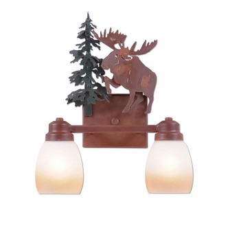 Parkshire-Alaska Moose Two Light Bath Vanity Light in Cedar Green/Rust Patina (172|H37222ET-03)