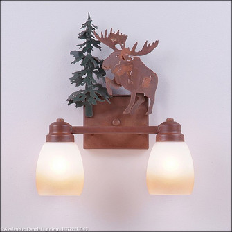 Parkshire-Alaska Moose Two Light Bath Vanity Light in Cedar Green/Rust Patina (172|H37222ET-03)