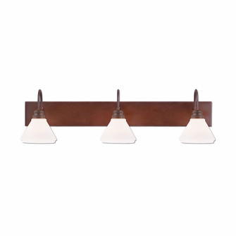 Cedarwood-Rustic Plain Three Light Bath Vanity Light in Rust Patina (172|H34301CW-02)