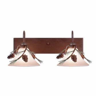 Cedarwood-Pine Cone Two Light Bath Vanity Light in Pine Tree Green-Rust Patina (172|H34220CT-04)