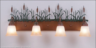 Denali-Cattails Four Light Bath Vanity Light in Cedar Green/Rust Patina (172|H32465TT-03)