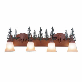 Denali-Bear Four Light Bath Vanity Light in Cedar Green/Rust Patina (172|H32426TT-03)