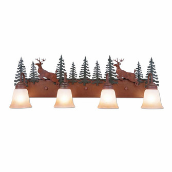 Denali-Valley Deer Four Light Bath Vanity Light in Cedar Green/Rust Patina (172|H32421TT-03)