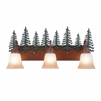 Denali-Cedar Tree Three Light Bath Vanity Light in Cedar Green/Rust Patina (172|H32343TT-03)