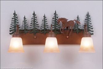 Denali-Mountain Horse Three Light Bath Vanity Light in Cedar Green/Rust Patina (172|H32335TT-03)