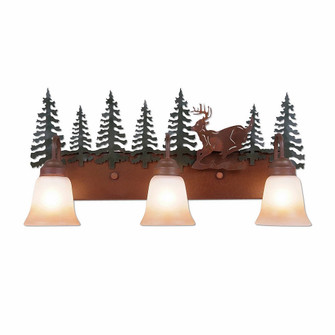 Denali-Mountain Deer Three Light Bath Vanity Light in Cedar Green/Rust Patina (172|H32330TT-03)