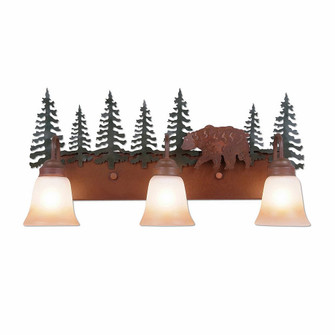 Denali-Bear Three Light Bath Vanity Light in Cedar Green/Rust Patina (172|H32326TT-03)